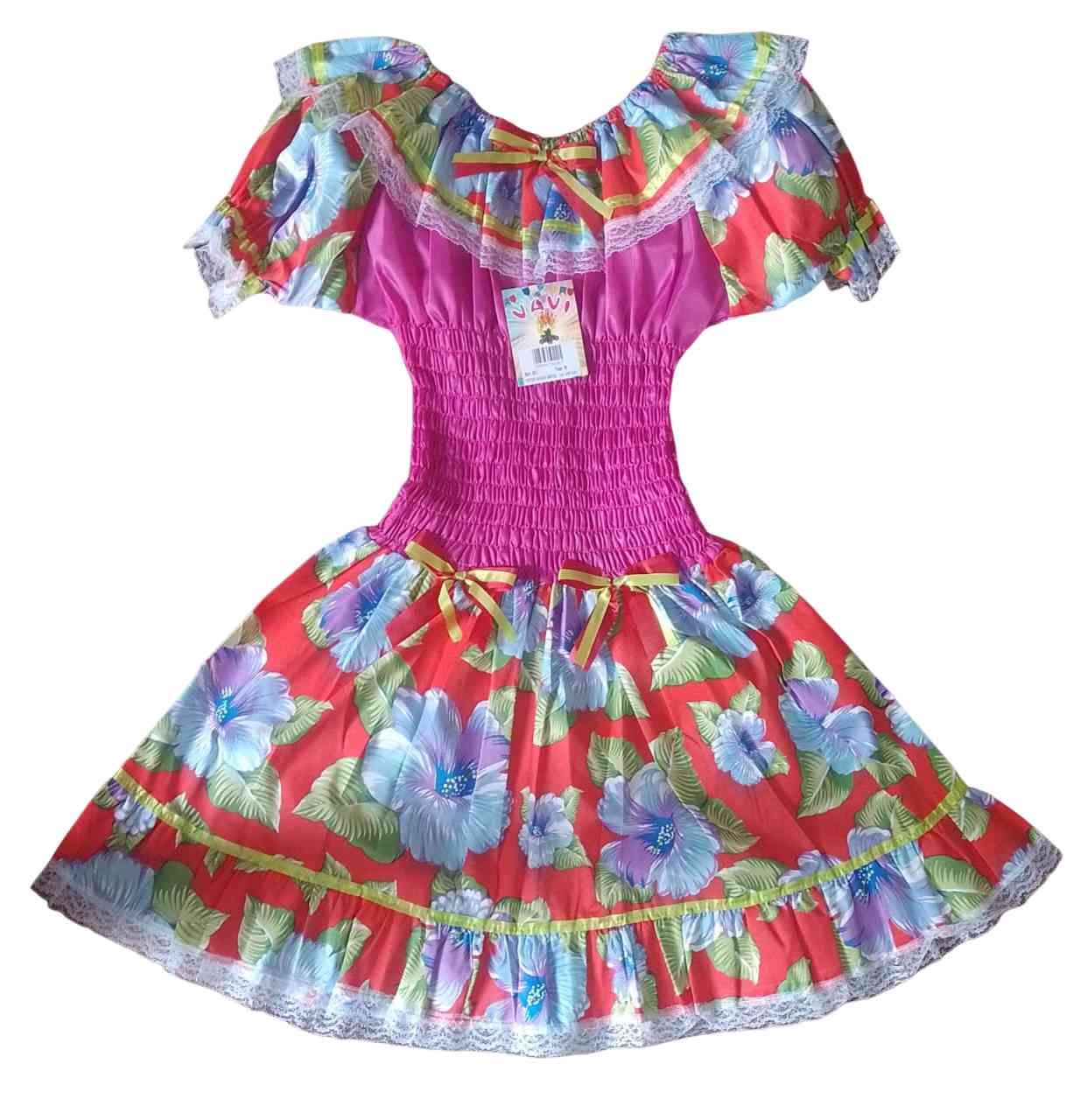 VESTIDO JUNINO C/LASTEX ADULTO REF 601